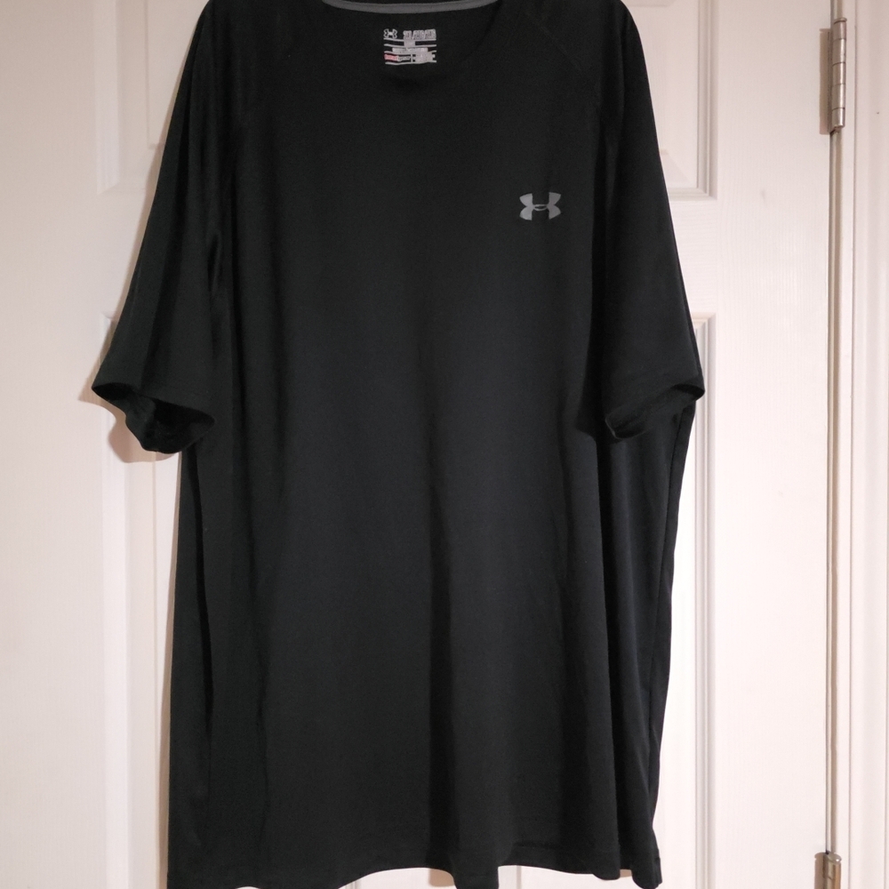 Under Armour Men's Black Short Sleeve Tshirt Big & Tall 2XL Heat Gear Black